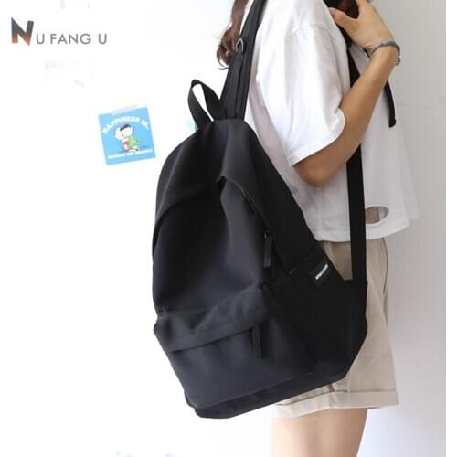 NUFANGU Simple Classic Simple Lovers Desgin Girls Oxford Backpack College Student School Book Bag Women Travel Teenager