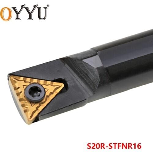 OYYU S20R-STFNR16 Carbide Inserts for Holder 20mm STFNR Lathe Cutter CNC Shank Turning Tool Boring Bar