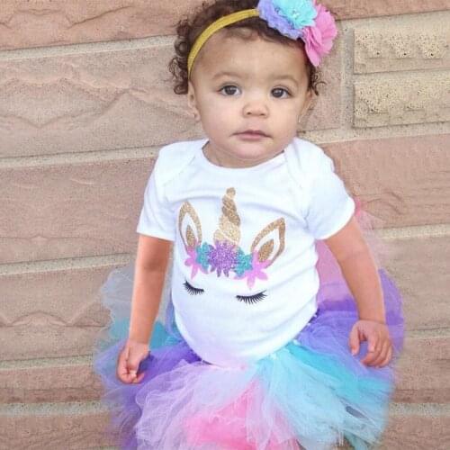 Halloween Dress Baby Flower Unicorn Dres 1 Year Birthday Party Baby Girls Clothes Newborn Baby Girl Christening Gown Infant