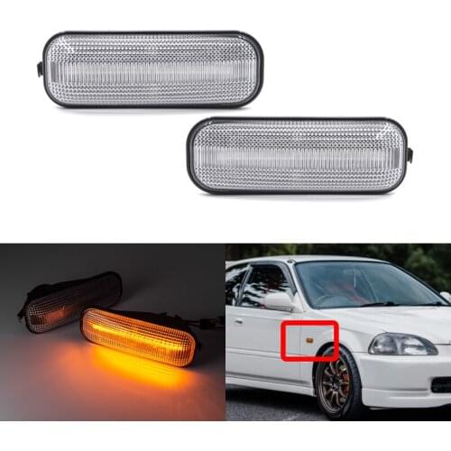 Fits For Honda Civic EK EJ CR-V RD Legend KA7/KA8/KA9 Prelude Bb HR-V Front Fender Amber Led Side Marker Lights
