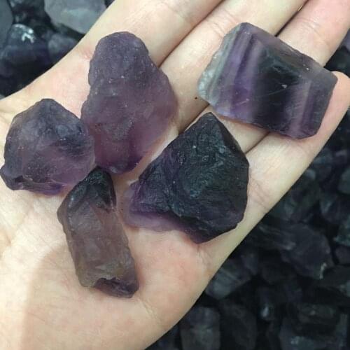 100g Natural raw purple fluorite rough stone natural quartz crystals mineral energy stone for healing