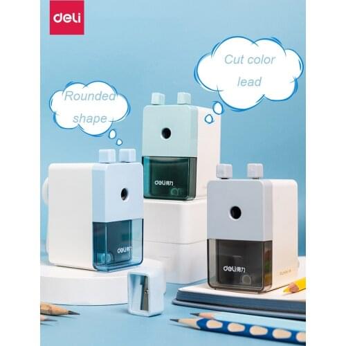 Deli Pencil Sharpener Classic Model for Different Tip Sizes Long Lasting Blade School Stationery Hand Crank Sharpeners