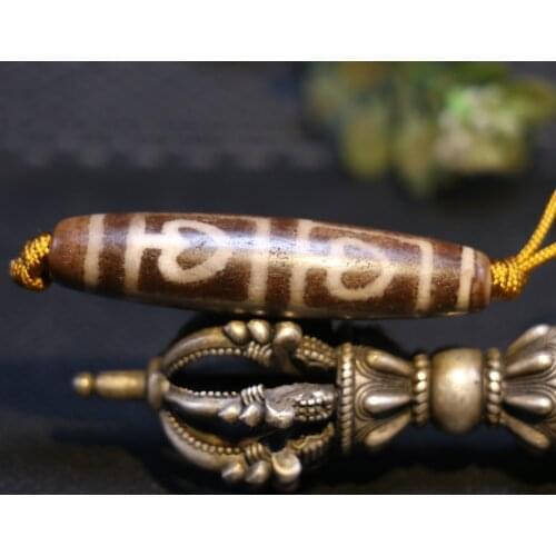 Magic Power Tibetan Old Agate 4 eye buddhi tree dZi Bead Amulet Timestown