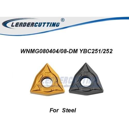 WNMG080404-DM WNMG080408-DM YBC251 YBC252*10pcs Turning Inserts,Cutting blade for Holder MWLNR/WWLNR,Turning tip for Steel