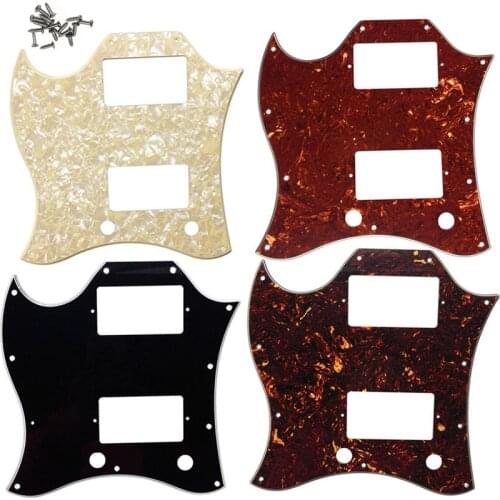 Pleroo Guitar Parts - For Gib Left Handed Standard SG Full Face Guitar Pickguard Route PAF Humbuckers Scratch Plate