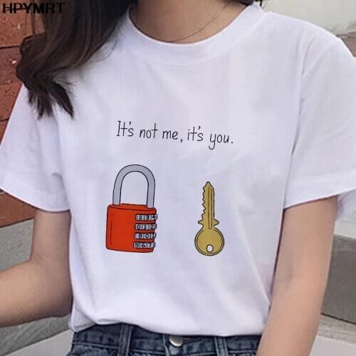 Lock and key Women t shirt Short Sleeve Print Clothes female T-Shirts Graphic Tops Clothing 2020 new summer Harajuku tshirt