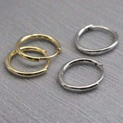 Hoop Earrings for Women Real 925 Sterling Silver Earrings Hoops Gold for Women Men Party Accessories Earrings Jewelry Gift