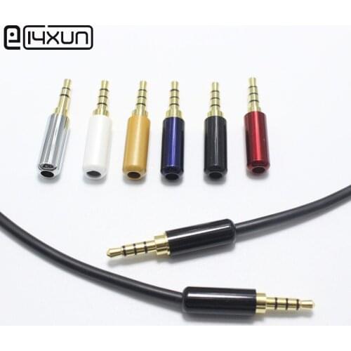 1Pcs Copper 4 Pole 3.5mm Plug Male Headphone Jack with Clip 3.5 mm Audio Adapter Connector For OD4.0mm Cable
