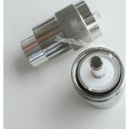 10Pcs Connector UHF Male PL259 Plug Solder Cable RG8 RG213 LMR400 7D-FB Silver