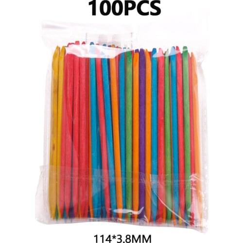 100Pcs Nail Art Design Orange Wood Stick Sticks Cuticle Pusher Remover Manicure Pedicure Care Professional Nail Art Tool