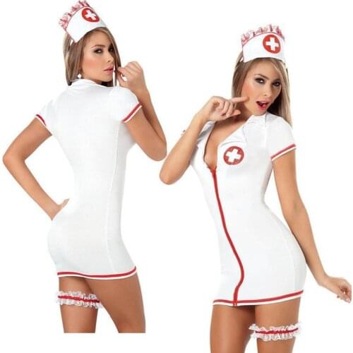 2021 European And American Sexy Womens Underwear Sexy Doctor Zipper Suit Suit One-piece Temptation Uniform Nurse Passion Z8K2