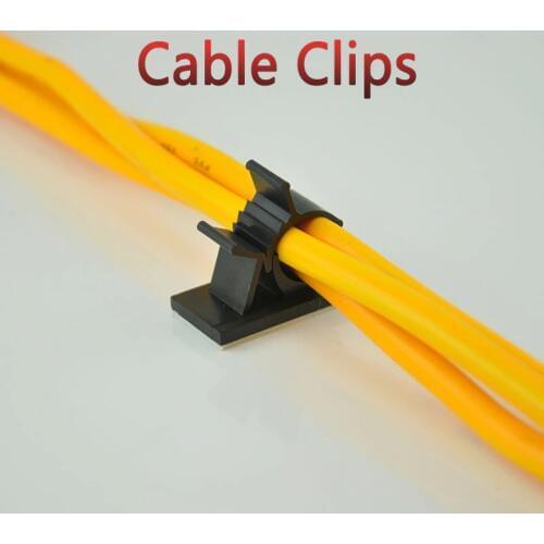 10pcs Cable Clips 1013 Adhesive Backed Nylon Wire Adjustable Cable Clamps Car Wire Tie Amount Holder Black