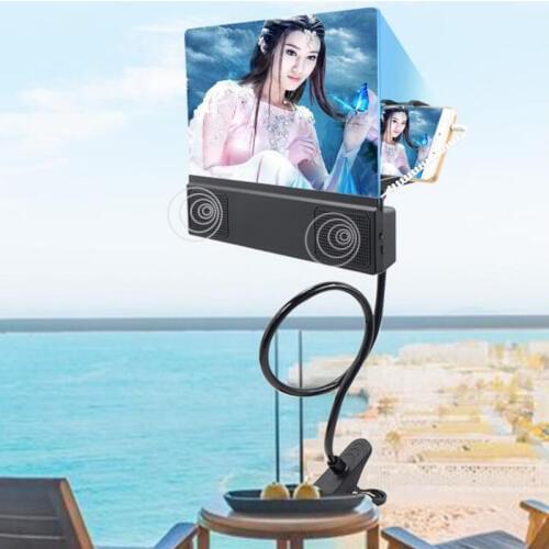 3D Magnifier 12 Inch HD-Desktop Magnifier Goggles 3D Mobile Phone Screen Magnifier 3D Video Magnifier Speaker Magnifier