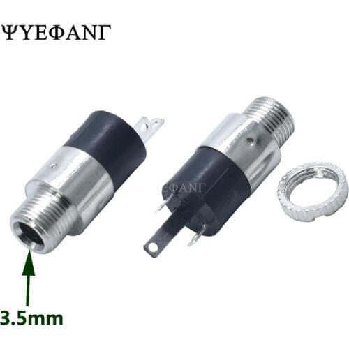 5PCS PJ392 3.5MM Cylindrical Socket Stereo Female Socket Jack with Screw 3.5 Audio Headphone Connector PJ-392