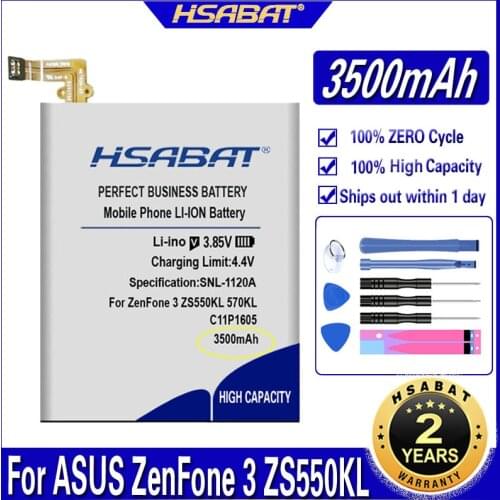 HSABAT C11P1605 3500mAh Battery for ASUS ZenFone 3 ZS550KL 570KL Z01FD Batteries