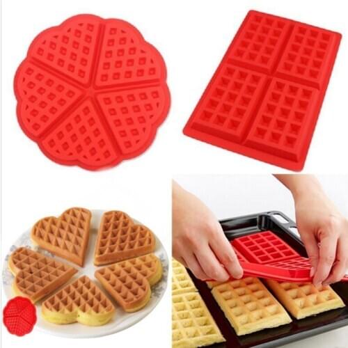Non-Stick Waffle Mold Silicone DIY Cake Mould Square/Round Cake Mold for Kitchen Cooking