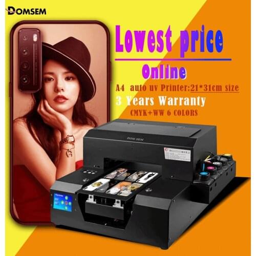 DOMSEM automatic A4 UV printer multifunction printer for wax candle phone case PVC card printing