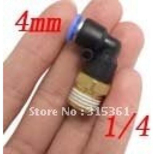 Free Shipping 100PCS A Lot 1/4'' Thread to 4mm Push in to Connect Elbow Pneumatic Fitting