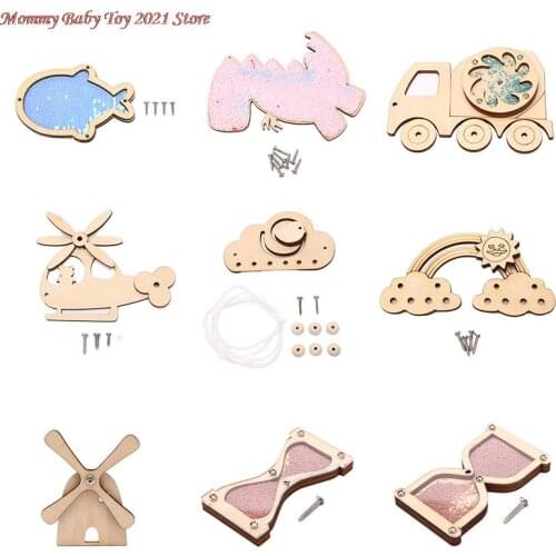 Montessori Kids Busy Board Accessories Wood DIY Toy Material Early Education Activity Board Parts Basic Skills Learning Model
