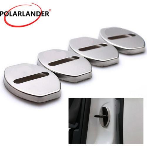 For audi 2002-2017 a6 c5 a4 b6 a4 b8 a4 b7 a4 b5 a6 c6 audi 80 A3 a5 q5 4pcs car door lock stainless steel lock cover