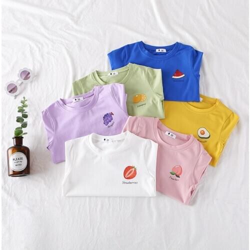 New Cute Children t-shirt Fruit Printed Girls Tshirt Tops Fashion Summer Boys Clothing BC896
