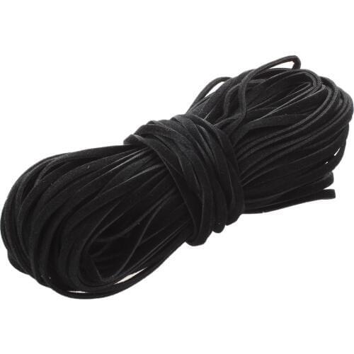 Hot 18m Suede Leather String Ribbon Cord 2mm Black DIY Deco