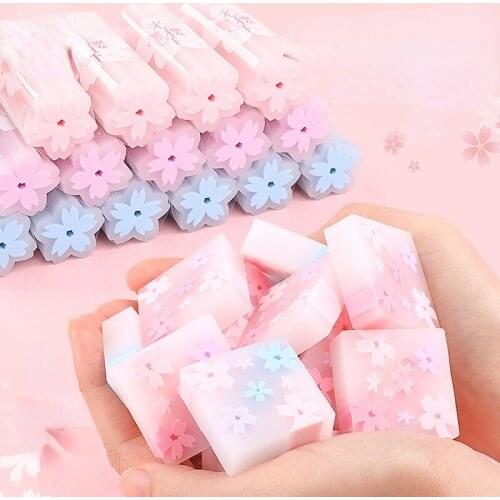 Sakura Eraser with Special Creative Cute Girls Heart and Little Crumbs To Wipe Clean Without Leaving Marks Korean Stationery