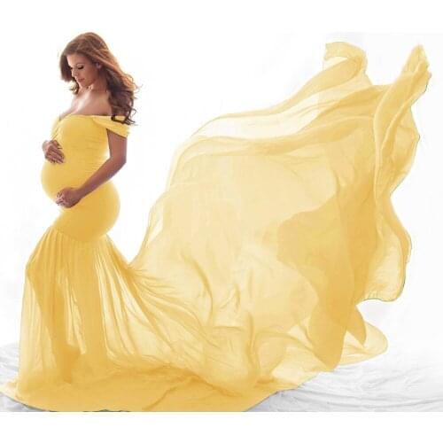 Summer Mercerized Cotton Chiffon Pregnant Women Float Tail Long Women Dress Short Sleeve Splicing Photography Dresses Vestidos