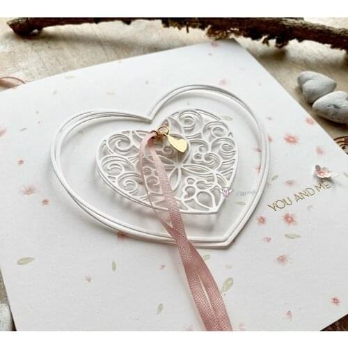 Mmao Crafts Metal Steel Cutting Dies New Lace heart love frame Stencil For DIY Scrapbooking Paper/photo Cards Embossing Dies