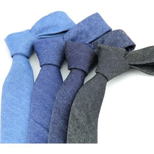 2020 Fashionable Mens Ties Korean Casual Corbatas Para Hombre Cotton Cowboy Narrow 145 Arrow Mens Ties