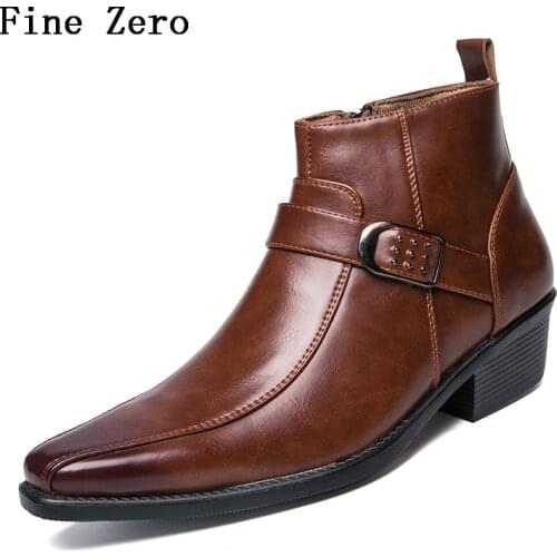New Mens PU Leather Men Shoes Zipper Sneakers Height Increase Oxfords Male Autumn Formal Dress Shoes For Men Quality Moccasins