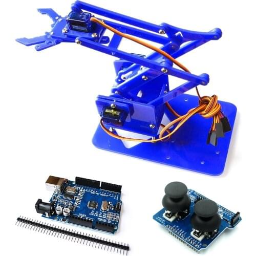 4 DOF Unassembly Acrylic Mechanical Arm Robot Manipulator Claw for Arduino Maker Learning DIY Kit Robot