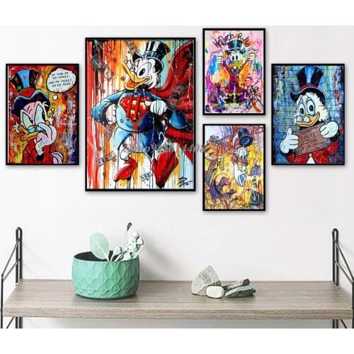 Wall Art Pictures Canvas Painting One Piece Poster Anime Classic Donald Duck Wall Decor Cartoon Home Decoration Disney Print Art