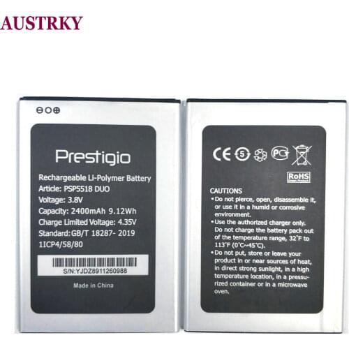 New 2400mAh PSP5518 DUO Battery For Prestigio PSP5518DUO Muze X5 X 5 Lte Mobile Phone