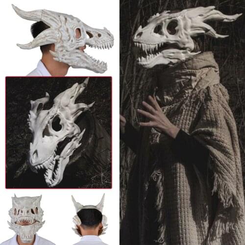 Movable Dragon/Movable Jaw Dino Mask Moving Jaw Decor-Tyrannosaurus Rex Mask Cosplay Mask Moving Jaw for Party Halloween Decor
