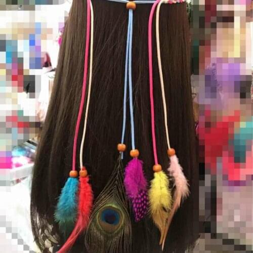 Bohemian feather headband, gypsy hair accessory, male and female feather headdress, Indian pendant, peacock hair accessory