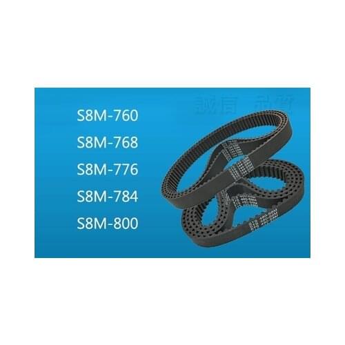 S8M760/768/776/784/800 STS Rubber Timing Belt Black 1PC