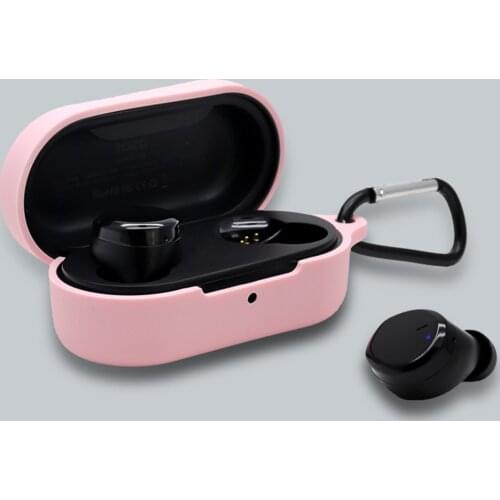 Rondaful Silicone Case Scratch Resistant Cover With Keychain For TOZO T12 Bluetooth Headset Silicone Anti-drop Protective Cover