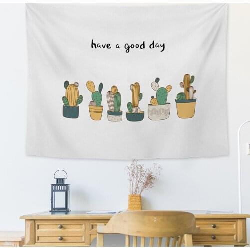 Nordic Print Tapestry Cactus Cute Kids Colorful Korea Cartoon Tropical Tapestry Wall Adornos Para Cuarto Room Decor