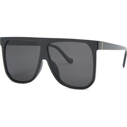 Square sunglasses vintage oversized shades Flat Top Black Sunglasses Women luxury designer big frame sunshades glasses uv400