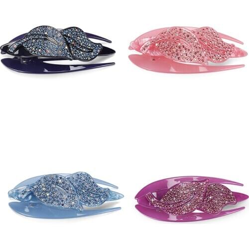 Fashion Leaf Shaped Hair Pins Rhinestone Acrylic Hair Clips Leaves Comb Clips Top Quality Rhinestones Hair Combs