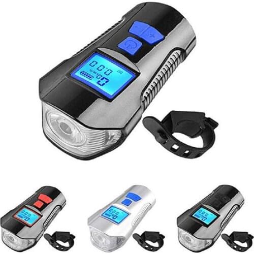 Led Bike Lights Waterproof Rear And Front Light Kit USB Rechargeable Bike Odometer Battery Display With Backlight With Bike Bell