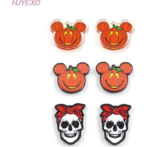 10pcs /lot) 18mm Acrylic Mouse Pumpkin For Earrings Laser Cut Animal Jewelry Accessories