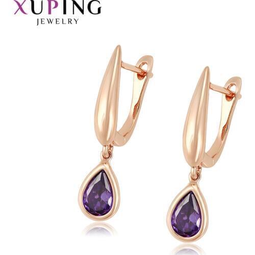 Xuping Jewelry for Girls Water Drop Shaped New Arrival Earrings Hoops Simple Sweet Little Fresh Christmas Gifts 98584