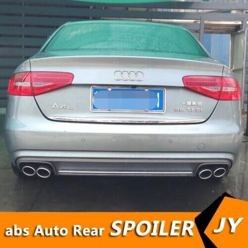 For Audi A4 S4 Body kit spoiler 2013-2016 For Audi A4 RS4 ABS Rear lip rear spoiler front Bumper Diffuser Bumpers Protector