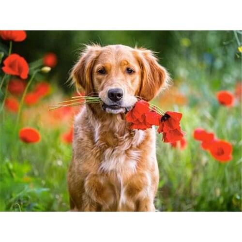 Animal Dog DIY Embroidery 11CT Cross Stitch Kits Needlework Craft Set Printed Canvas Cotton Thread Home Decoration Sale