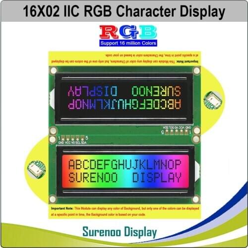 Grove 162 16X2 1602 3.3-5V Serial IIC I2C FSTN Positive Negative Character LCD Module Display Screen LCM Panel w/ RGB Backlight