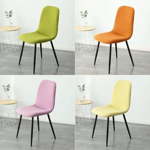 1Pc Polar Fleece Shell Chair Covers Jacquard Kitchen Dining Chair Slipcover Funda Silla Modern Office Bar Dining Chairs Covers