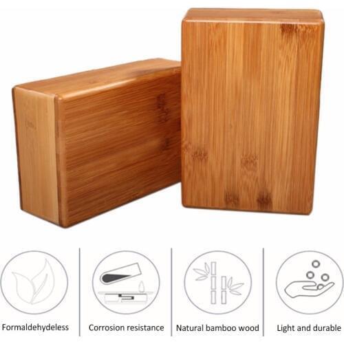 1PCS Natural Bamboo Yoga Block Non-Slip Handstand Blocks Yoga Movement Sports Fitness Workout Gymnastics Training Brick