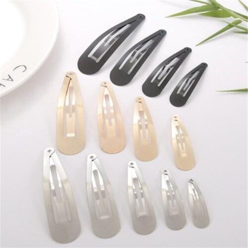 100pcs 5/6/7/8cm Bb Hair Clips Black Gold Tone Snap Hairpins Women Kids Hairgrip Bang Clips Handmade Diy Hair Styling Accessorie